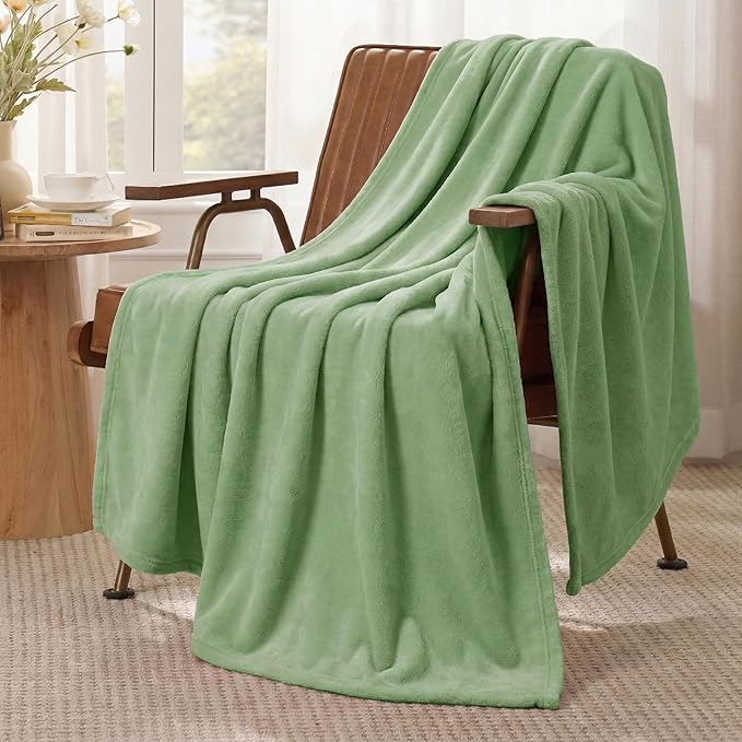 Bedsure GentleSoft Fleece Blanket Twin Size Green - 300GSM Lightweight Plush Fuzzy Cozy Soft Warm Blanket for Bed, Sofa, Couch, Travel, Camping, Emerald, 60x80 inches