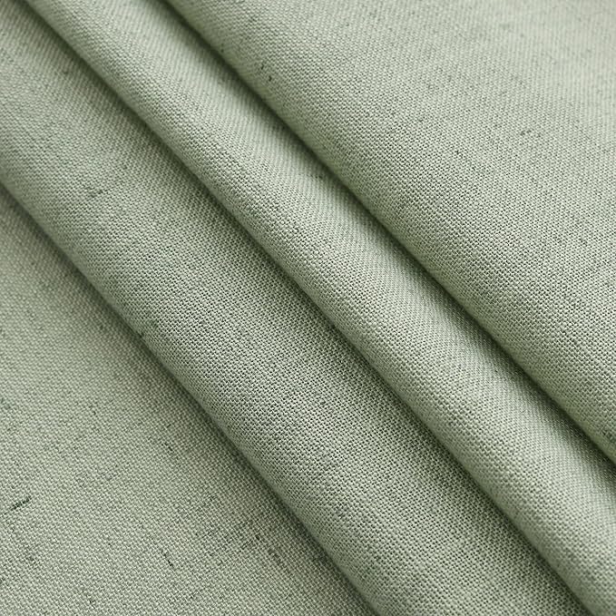 Sheer Light Sage Linen Curtains 72 Inch Length for Living Room Lightweight Door Drapes 2 Panels Set for Kids Bedroom Light Filtering Back Tab Rod Pocket Curtain for Kitchen Protect Privacy 52x72.