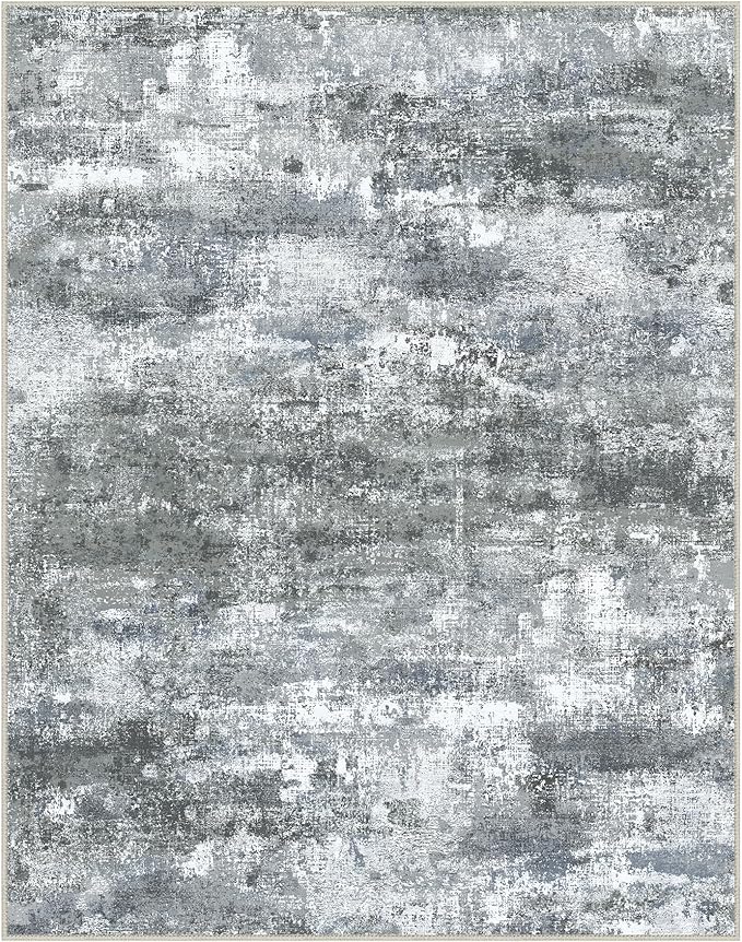 BEIMO Area Rugs 6x9 for Living Room Bedroom, Modern Abstract Machine Washable Rug, Large Soft Low Pile Floor Carpet with Non Slip Backing for Dining Room, Silver Grey