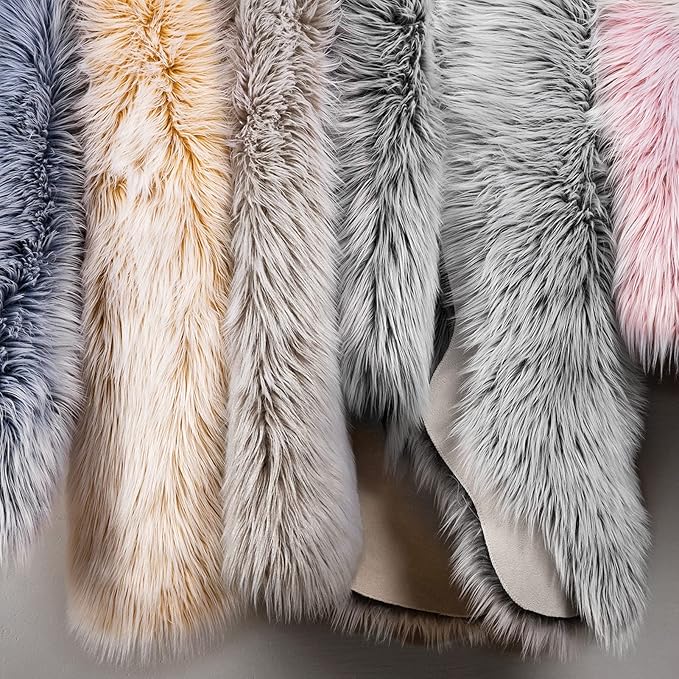 Ashler faux fur rug, Fluffy Shaggy Area Rug Ultra Soft 2 x 3 Feet Sheepskin Fur Rug, Frosted Bottom Black Fuzzy Rug Machine Washable Shag Rug, Nursery Decor Throw Rugs for Bedroom, Living Room