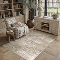 Beige Area Rug 4x6 Machine Washable Modern Abstract Office Carpet Neutral Non Slip Indoor Entry Low Pile Soft Non Shedding Small Mat Bedroom Throw Rug for Kitchen Laundry Dining Room
