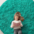 OLANLY Teal Green Round Rugs for Bedroom - Machine Washable, 6 ft Circle Area Rugs for Living Room, Soft and Fluffy Shaggy Carpet for Teen Girl and Boys, Nursery Rooms, Dorms, Home Decor Aesthetic