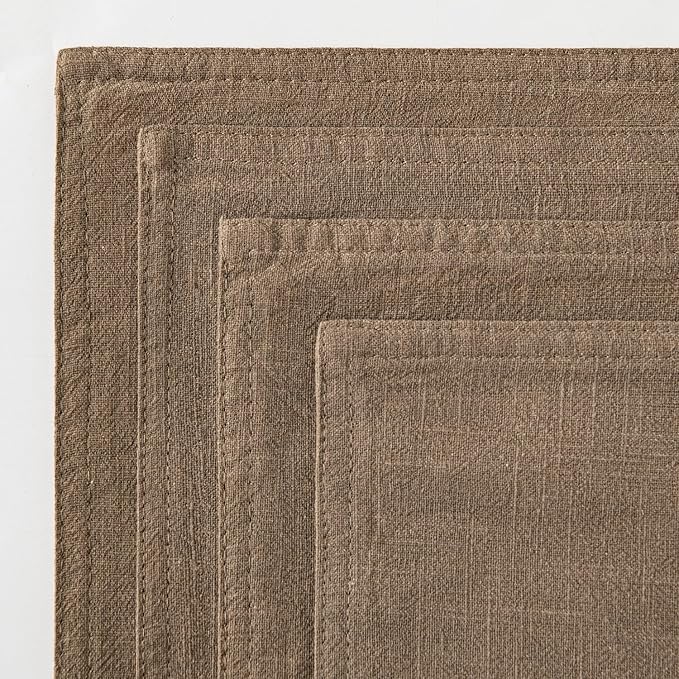 MIULEE Khaki Linen Pillow Covers Pack of 4 Decorative Natural Solid Throw Pillow Covers Soft Accent Boho Farmhouse Couch Pillowcases Modern Spring Home Decors for Living Room Bed Sofa 20x20 Inch