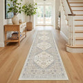Runner Rug 2x8 Runners for Hallways Non Slip Washable, Vintage Hallway Runner Rugs for Living Room, Low Pile Soft Hallway Rug for Kitchen Bedroom Laundry Room Rug(Beige,2'x8')