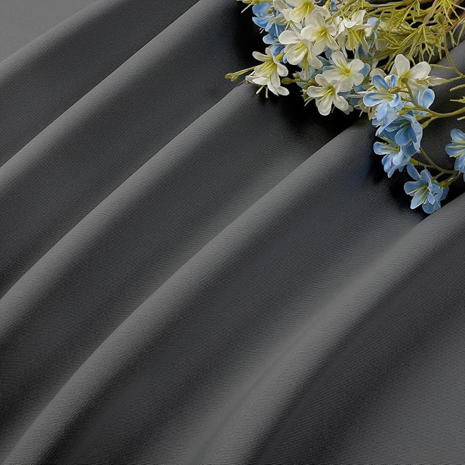 CUCRAF Custom Blackout Curtains for Bedroom Living Room, Rod Pocket Room Darkening Curtain Thermal Insulated Light Blocking Window Drapes 1 Panel (Custom Size, Light Grey)
