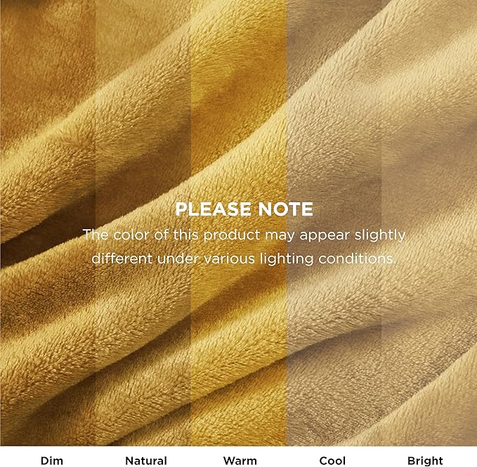 Bedsure GentleSoft Bedding Fleece Blanket for Girls and Boys - Soft Cozy Cute Small Throw Blankets for Travel, 43x55 Inches, Gold