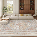 zesthome 8x12 Area Rugs,Stain Resistant Washable Rug,Ultra-Thin Rugs for Living Room,Bedroom,Non-Slip Backing Home Decor Large Area Rug (Orange,8'x12')