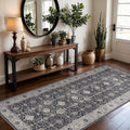 Washable 3x7 Entryway Runner Rug: Farmhouse Wide Kitchen Rug Soft Water Resistant Floor Mat for Bathroom Bedroom Nursery Non-Slip Indoor Carpet for Living Room Dining Room Hallway(3x7,Black)