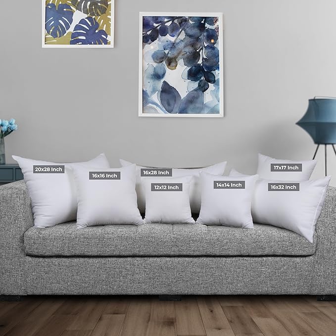 Utopia Bedding 12x12 Pillow Inserts, Set of 2, White – Indoor Decorative Throw Pillows for Bed, Sofa & Couch – Soft, Supportive & Fluffy Cushion Inserts