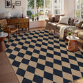 Lahome Colette Checkered Easy Jute Carpet, Washable 8x10 Rugs for Living Room Outdoor Patio Rugs, Farmhouse Neutral Non Slip Stain Resistance Floor Carpet for Office Backyard Sunroom