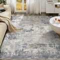 UERMEI 8x10 Area Rug Living Room Rugs - Washable Neutral Modern Abstract Soft Thin Large Rug Indoor Floor No Slip Rug Carpet for Bedroom Under Dining Table Home Office Decor - Blue Grey
