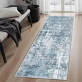 Runner Rug 2x5 Washable Non-Slip Kitchen Runner Rugs for Bathroom Laundry Room Blue/Grey Vintage Floor Carpet Runners for Hallway Entryway