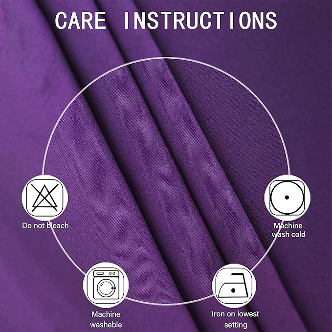 LEMOMO Blackout Curtains 42 x 84 Inch/Purple Curtains Set of 2 Panels/Room Darkening Curtains for Living Room and Bathroom