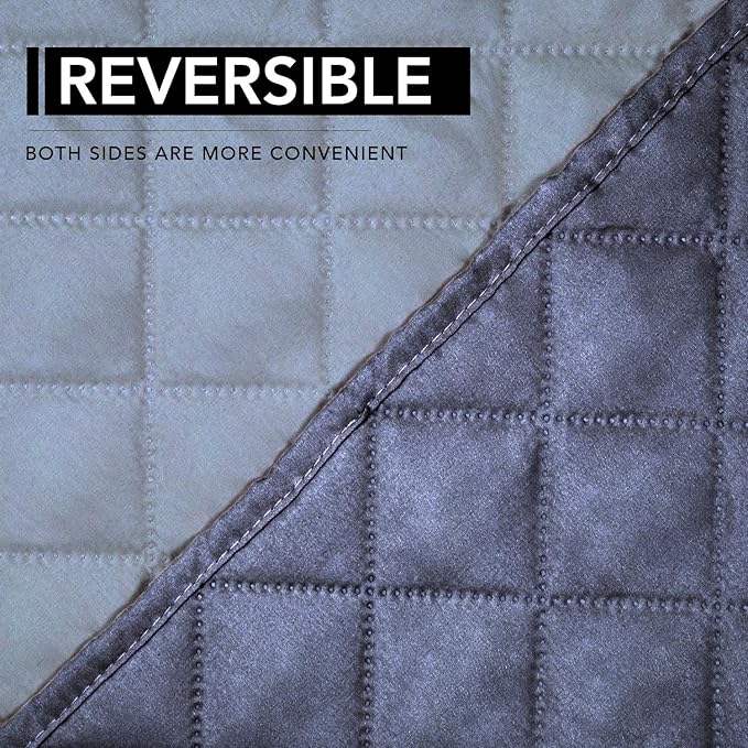 Easy-Going Oversized Recliner Cover Reversible Couch Cover Sofa Cover for Living Room Water Resistant Furniture Protector with Elastic Straps for Pets Kids (Oversized Recliner, Dark Blue/Light Blue)
