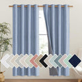 NICETOWN Stone Blue Vintage Linen 100% Blackout Curtains for Living Room, Thermal Insulated Curtains 72" Long, Noise Reducing Window Treatment Drapes for Hall Room, 52" Wide Per Panel, Set of 2