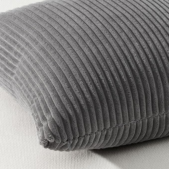 Topfinel Decorative Grey Throw Pillow Covers Cushion Cases, Set of 4 Soft Velvet Modern Double-Sided Designs, Mix and Match for Home Decor, Pillow Inserts Not Included (18x18 inch)