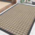 Smiry Front Door Mat Outside Entrance, Heavy Duty Natural Rubber Doormat, Non Slip, Trap Dirt and Moisture, Easy Clean, Low Profile Welcome Floor Mats for Indoor Outdoor Entry, 29.5x17 Inch, Beige