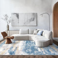 BEIMO Area Rugs 9x12 for Living Room Bedroom, Large Modern Abstract Machine Washable Soft Blue Cream Rug, Floor Carpet with Non Slip Backing for Dining Room