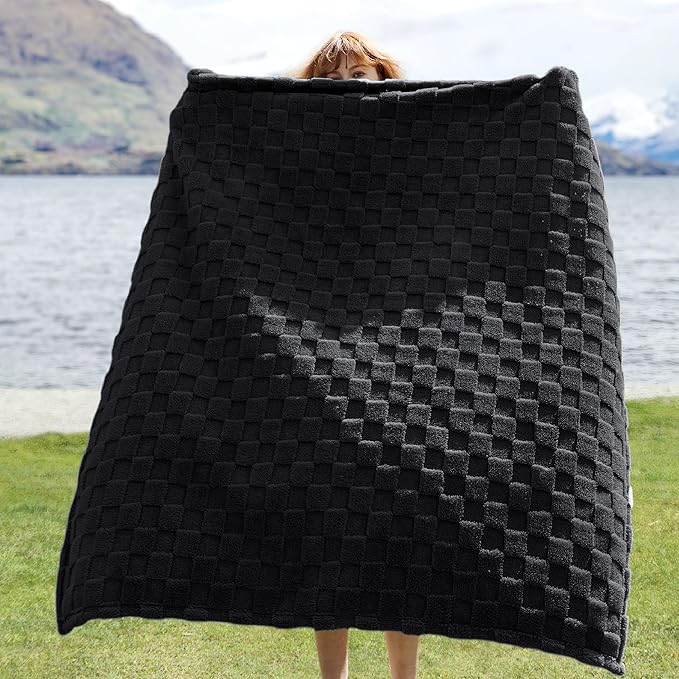 Bedsure GentleSoft Twin Blanket for Bed Black - Super Soft Cozy Blankets for Kids Girls, Cute Fuzzy Fleece Throws for Bedroom Couch, 60x80 Inches