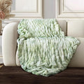 Ultra Soft Cozy Faux Fur Throw Blanket, Fuzzy Plush Thick Bubble Blanket, Oversize Luxury Fluffy Blanket for Couch, Sofa, Bedroom, and Living Room,50x60 Inches,Double Sided Tie-Dye Sage
