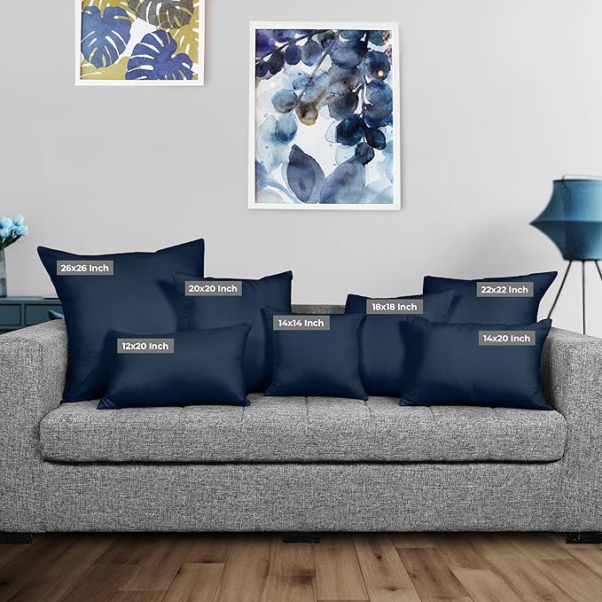 Utopia Bedding 20x20 Pillow Inserts, Set of 2, Navy – Indoor Decorative Throw Pillows for Bed, Sofa & Couch – Soft, Supportive & Fluffy Cushion Inserts