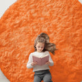 OLANLY Orange Round Rugs for Bedroom - Machine Washable, 7 ft Circle Area Rugs for Living Room, Soft and Fluffy Shaggy Carpet for Teen Girl and Boys, Nursery Rooms, Dorms, Home Decor Aesthetic