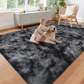 Black Grey Tie-Dyed Rug for Living Room 6x9 Fluffy Area Rug Mat Bedside Throw Rug for Bedroom Kids Room Boys Teens Nursery Baby Dorm Office Home Decor Aesthetic Carpets