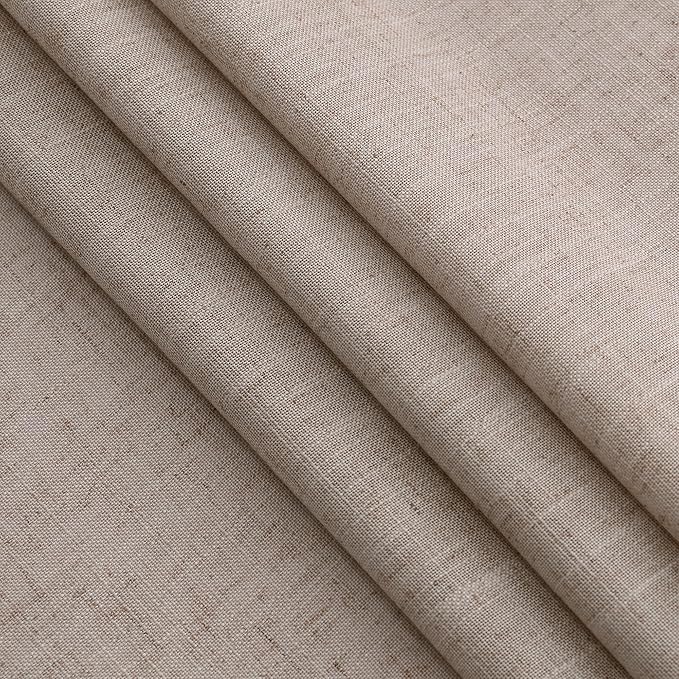 Extra Long Curtain 108 Inches Long 2 Panels Set Back Tab Oatmeal Linen Drapes for Living Room Neutral Farmhouse Light Filtering Semi Sheer Linen Curtains 108 Inch Length for Large Window 9 FT Tall