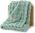 Bedsure 3D Fleece Bubble Blanket for Couch - GentleSoft Green Twin Blanket for Sofa Bed Room Decor - Luxury Soft Cozy Gifts for Kids, Lightweight, All Seasons, Sage Green, 60"×80"