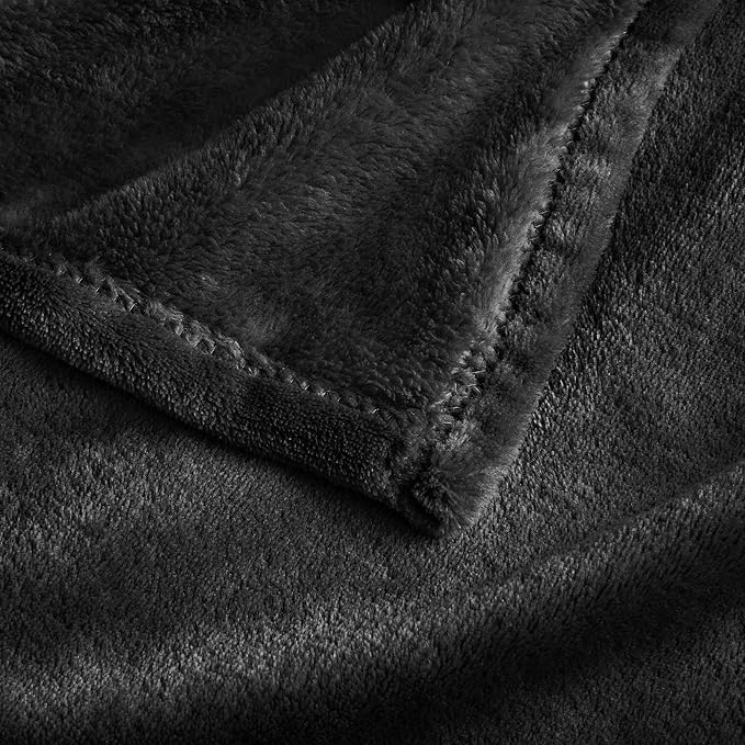 BEDELITE Big Fleece Blanket 120" x 120" (10' x 10'), Super Soft Fluffy Fuzzy Oversized King Blanket for Bed, Couch, Sofa, Camping, Extra Large Fits Whole Family, Black