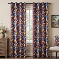 Topfinel Rust Boho Floral Curtains 90 Inches Long 2 Panels Unique Luxury Elegant Colorful Euro Flower Hummingbird Patterned Rustic Vintage Grommet Drapes for Classroom Room Office Closet