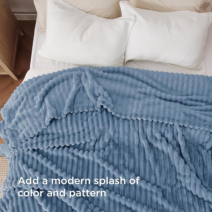 Bedsure GentleSoft Blue California King Size Blanket for Couch - Cozy Soft Blankets for Women, Cute Small Fleece Throws for Girls, Birthday Gifts for Women, 102x96 Inches