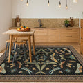 Hazo Haus Living Room Rug Black Boho 6x9 - Dining Room Rugs for Under Table, Bedroom, Insect Bug Eclectic Home Décor, Washable Non Slip Foldable