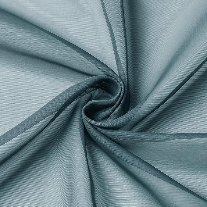 Aiyufeng Dusty Blue Sheer Curtains 72 Inch Length 2 Panels Set, Light Filtering Airy Rod Pocket Dusty Blue Window Curtain Treatment Drapes for Kitchen Bedroom Living, Each 42Wx72L Inches