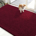 OLANLY Dog Door Mat for Muddy Paws 50x30, Absorbs Moisture and Dirt, Absorbent Non-Slip Washable Doormat, Quick Dry Chenille Mud Mat for Dogs, Entry Indoor Entryway Carpet for Inside Floor, Burgundy