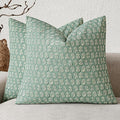 Foindtower Set of 2 Decorative Neutral Floral Print Throw Pillow Covers Vintage Accent Farmhouse Cushion Covers Boho Home Decor for Sofa Couch Chair Bedroom Living Room Outdoor,22×22 Inch,Aqua Blue