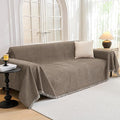 MYSKY HOME Couch Cover for Dogs Washable Couch Covers Couch Covers for Sofa Couch Cover 2 Cushion Sofa Non Slip Dogs Furniture Protector with Tassels Chenille Sofa Covers for Pets, 71"x102", Sand