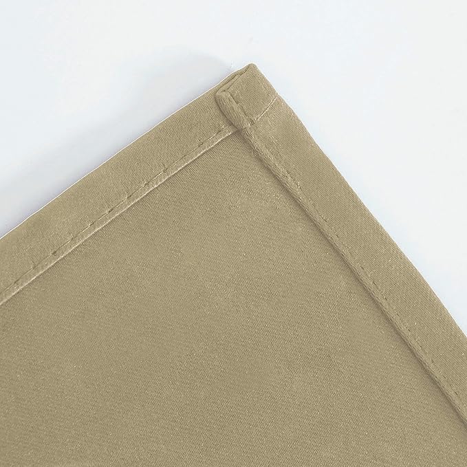 LEMOMO Blackout Curtains 42 x 95 inch/Beige Curtains Set of 2 Panels/Thermal Insulated Room Darkening Bedroom Curtains