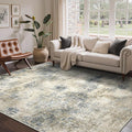 Area Rugs 6x9 for Living Room Bedroom, Modern Abstract Machine Washable Rug, Large Soft Low Pile Floor Carpet with Non Slip Backing for Dining Room, Blue Mist
