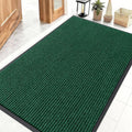 OLANLY Front Door Mat Indoor Outdoor Entrance, Waterproof Heavy Duty Doormat, Fade Resistant, Low Profile, Easy Clean Patio Porch Welcome Floor Mats for Entry, 47x32, Green