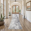 UERMEI 2X10 Washable Runner Rug for Hallway: Soft Neutral Modern Abstract Area Rug - Non-Slip Low Pile Long Throw Indoor Carpet for Kitchen Entryway Kitchen Bedroom Laundry - Grey