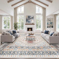 zesthome 10x14 Area Rugs for Living Room,Non-Slip Backing Washable Rugs,Vintage Large Area Rug，Stain Resistant Home Decor Rug (Multi,10'x14')