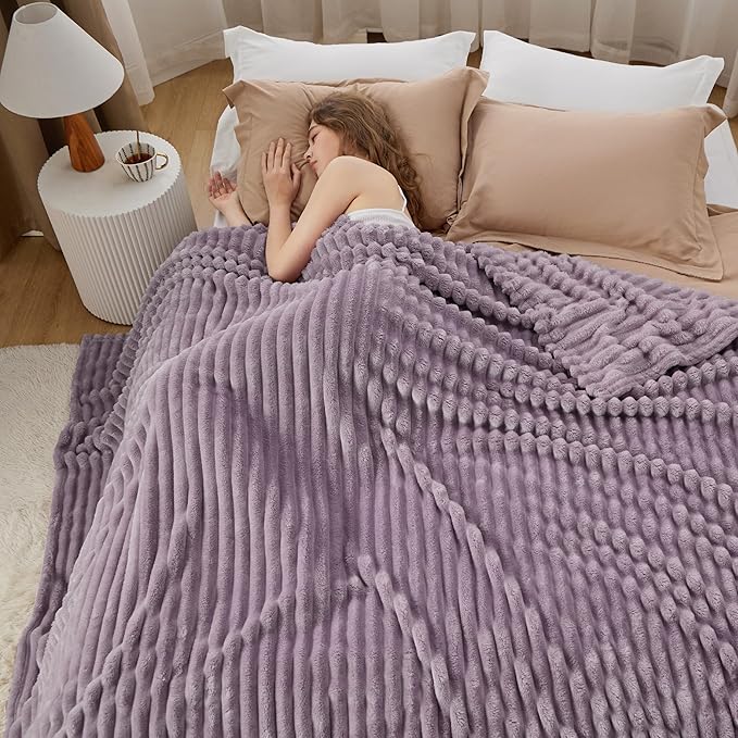 Bedsure GentleSoft Light Purple Fleece Blanket for Couch - Cozy Soft Blankets for Women, Cute Small Throws for Girls, 90x90 Inches