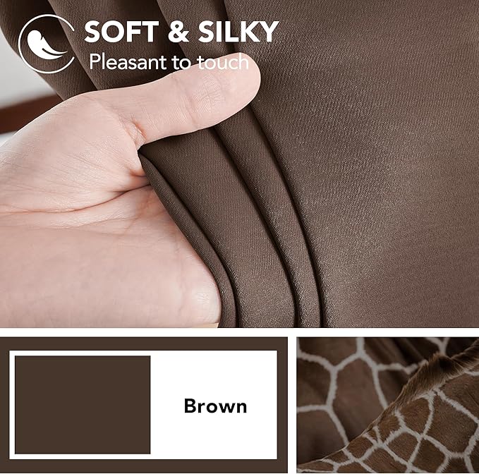 Deconovo Blackout Curtains, Thermal Insulated, W52 x L84 2 Panels, Back Tab, Machine Washable, Room-Darkening Drapes for Bedroom/Living Room Brown
