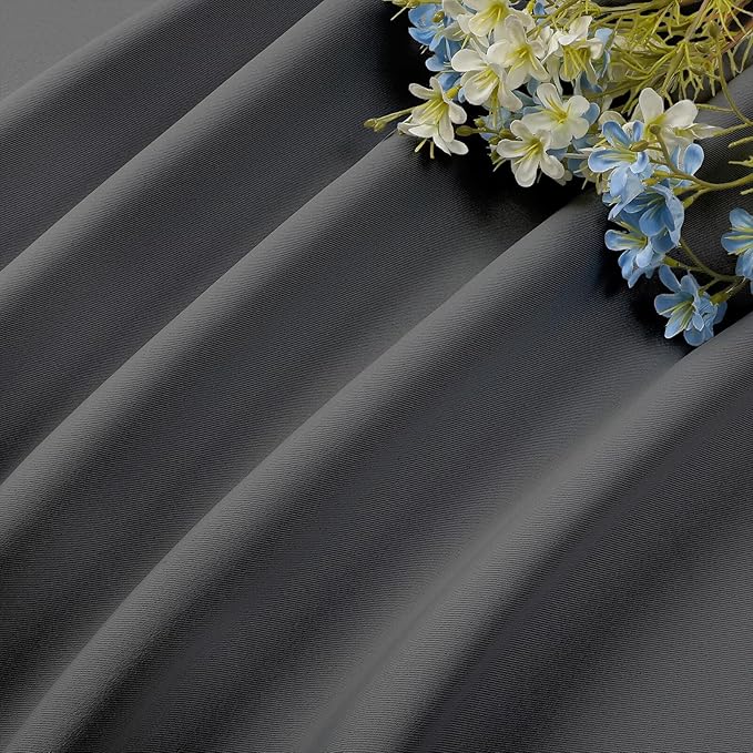 CUCRAF Light Grey Blackout Curtains 108 inch Length 2 Panels Set, Rod Pocket Room Darkening Drapes for Bedroom Living Room, Insulated Thermal Light Blocking Window Curtain (W52 x L108 Inch)
