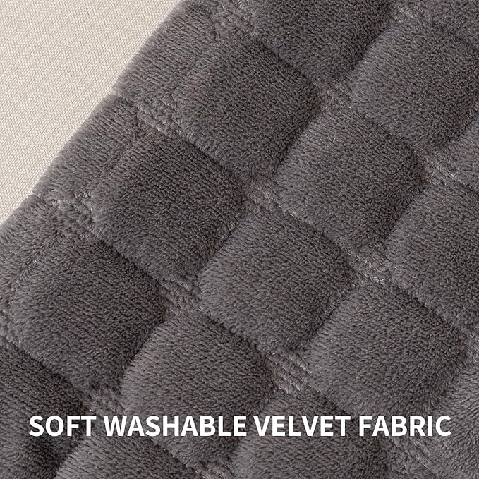 Velvet Throw Pillow Covers(Pack of Two, Dark Grey) 12×20 Inch Decorative Pillows Cover Neutral Soft Chenille Couch Pillows with Zipper Aesthetic for Living Room and Bedroom