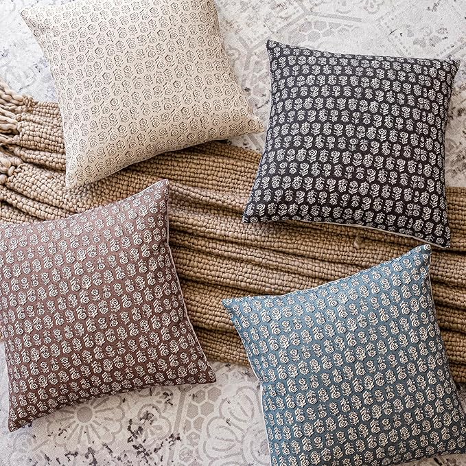 Foindtower Set of 2 Decorative Neutral Body Lumbar Throw Pillow Covers Vintage Accent Farmhouse Cushion Covers Boho Floral Home Decor for Sofa Couch Chair Bedroom Living Room,14×36 Inch,Black