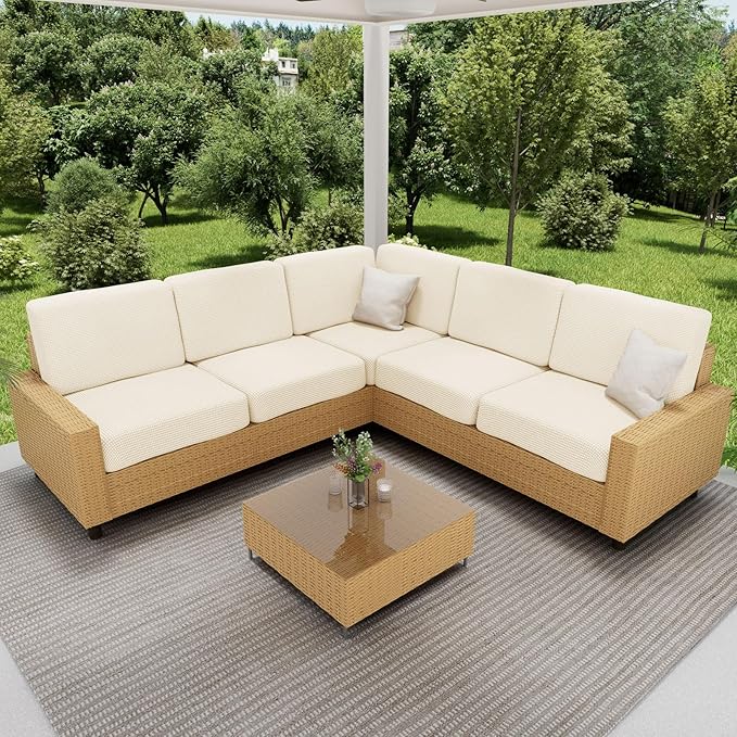 hyha Waterproof Couch Cushion Covers for Pets, Non Slip Sofa Seat Cover for Dogs Washable, Soft Thick Stretch Jacquard Fabric, Sofa Slipcovers with Elastic Bottom (1 Chaise+3 Seater, Light Beige)