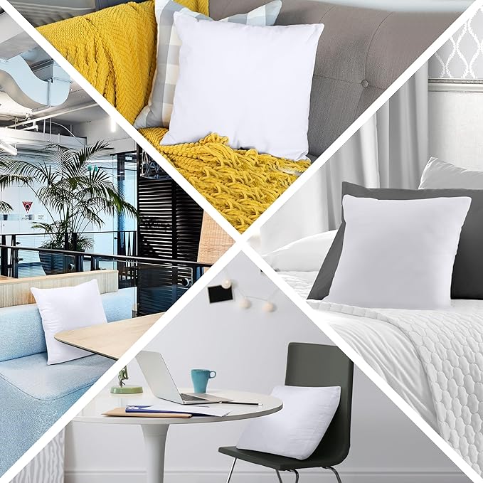 Utopia Bedding Throw Pillows (Set of 1, White) – 24 x 24 Inches Down Alternative Pillows for Bed, Sofa, and Couch - Fluffy Decorative Stuffer Pillow for Indoors & Outdoors
