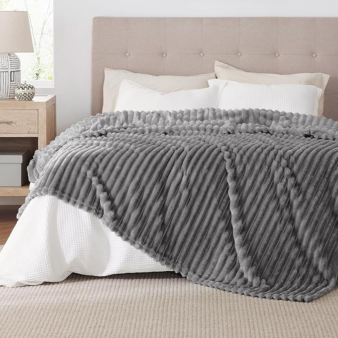 Bedsure GentleSoft Frost Gray Full Blanket for Bed - Cozy Soft Blankets for Women, Cute Large Throws for Girls, 84x90 Inches
